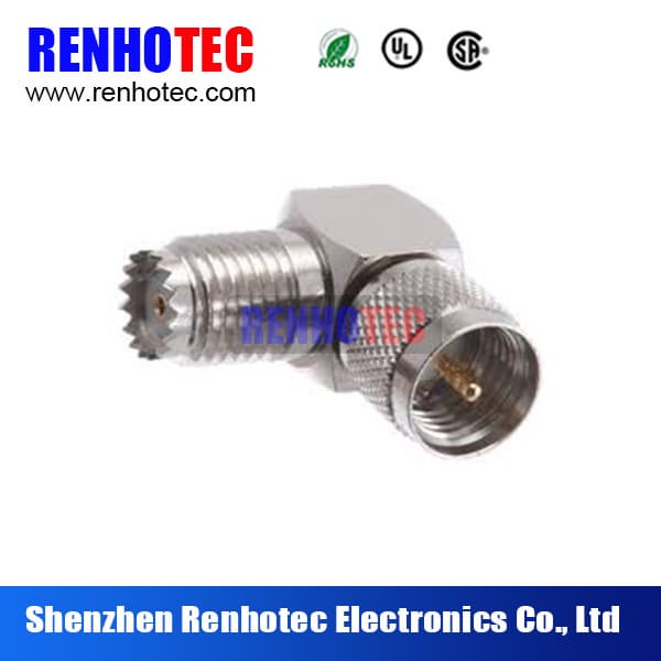 RF Connector UHF Male to Female 90 Degree Cable Connector